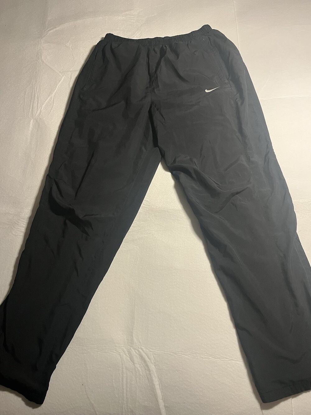 Nike Dri-FIT Men’s Medium Black Woven Track Pants Running Training Swoosh